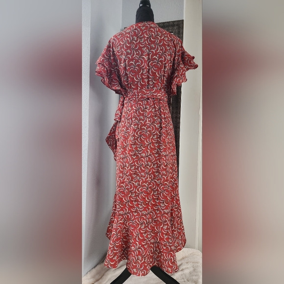 Max Studio Ruffle Wrap Dress Size L - Picture 4 of 10